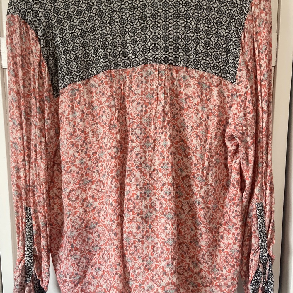 Democracy Button Down Tie Front Rayon Blouse. - image 2